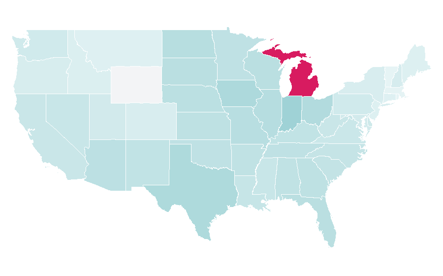 Affinität nach Region — Chrysler, USA