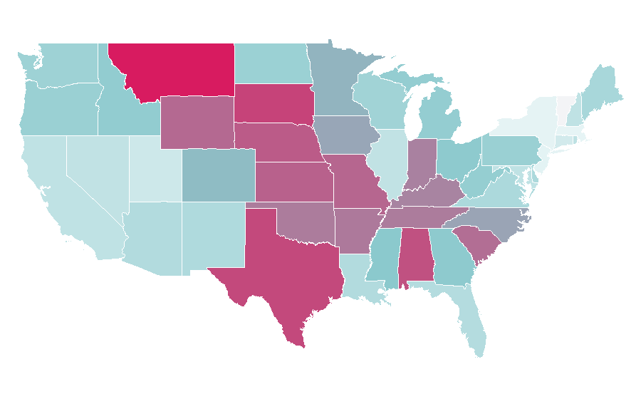 Affinity by region — Chuck Swindoll, United States