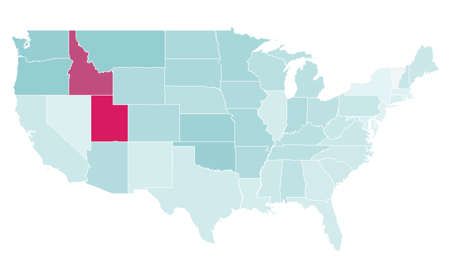 Affinity by region — Chuck (TV series), United States