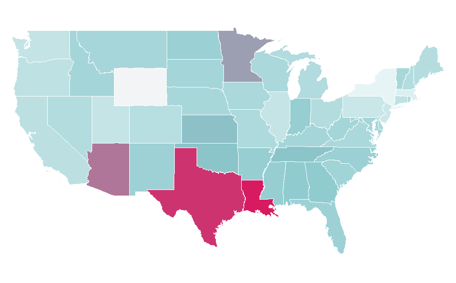 Affinität nach Region — Church service, USA