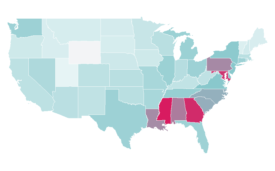 Affinity by region — Ciara, United States