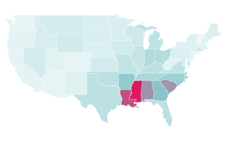 Affinity by region — Citi Trends, United States