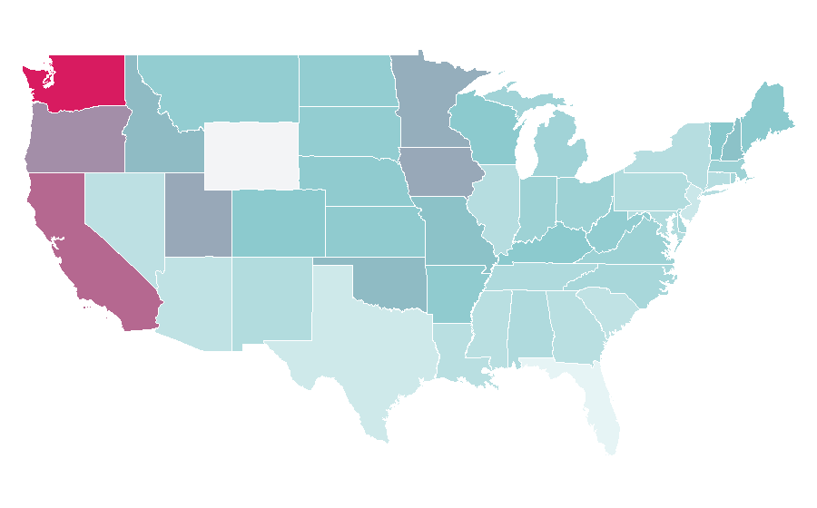 Affinity by region — City-building game, United States