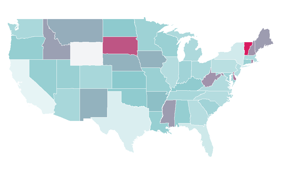Affinity by region — Civil and political rights, United States