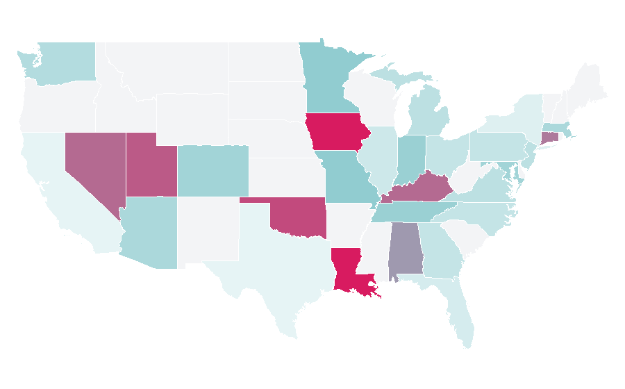 Affinity by region — Civil law notary, United States