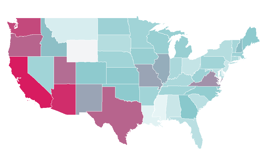 Affinity by region — Civil War (comics), United States