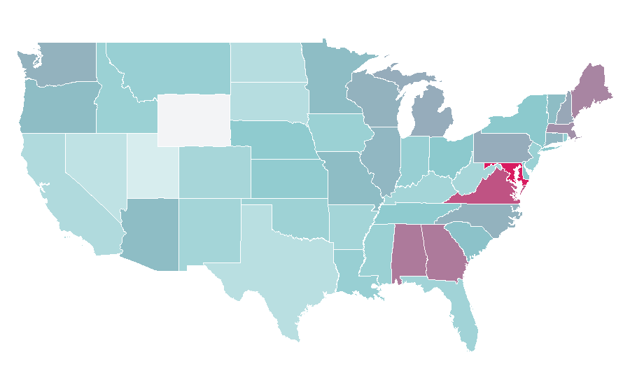 Affinity by region — Clarence Thomas, United States