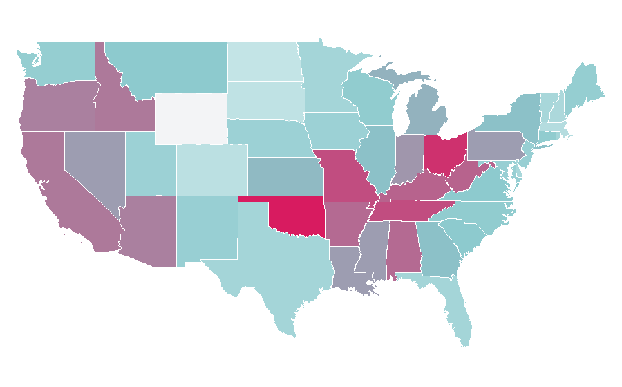 Affinity by region — Clark Gable, United States