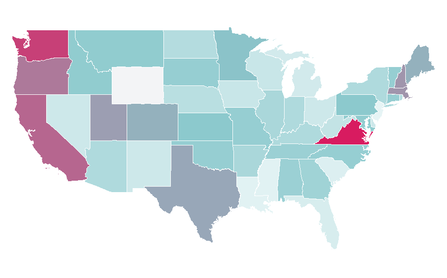 Affinity by region — Classical liberalism, United States