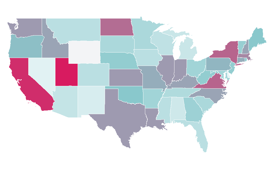 Affinity by region — Claude Monet, United States
