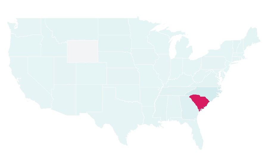 Affinity by region — Clemson Tigers baseball, United States