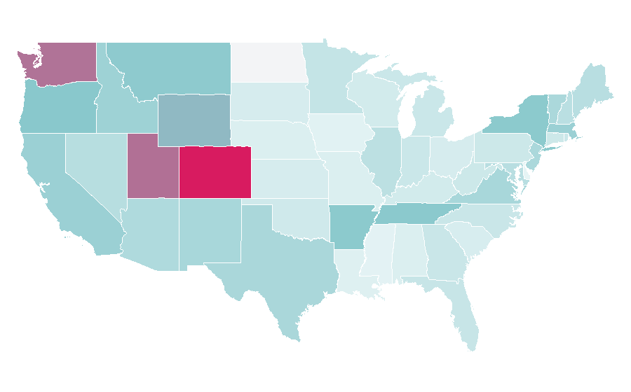 Affinity by region — Climbing (magazine), United States