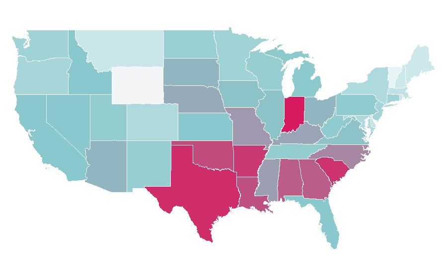 Affinité par région — Clock, États-Unis