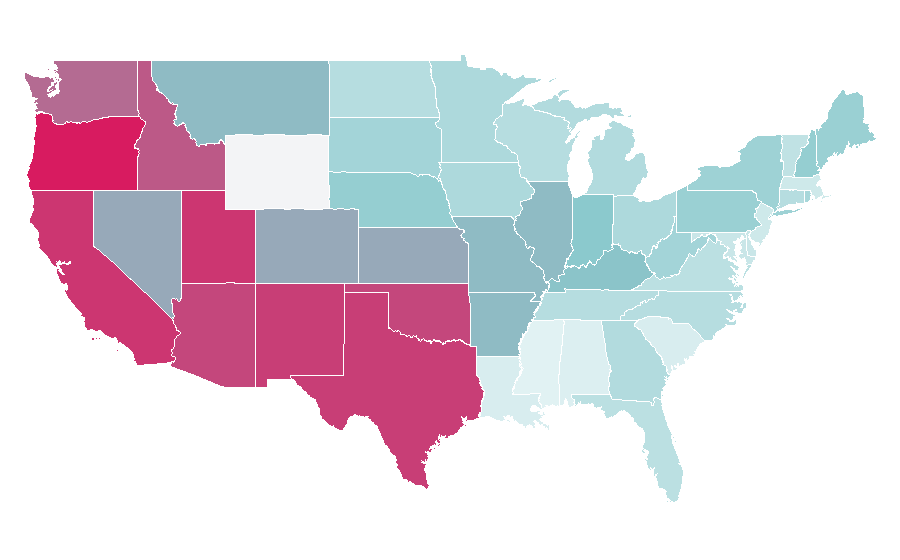 Affinity by region — Cloverfield, United States