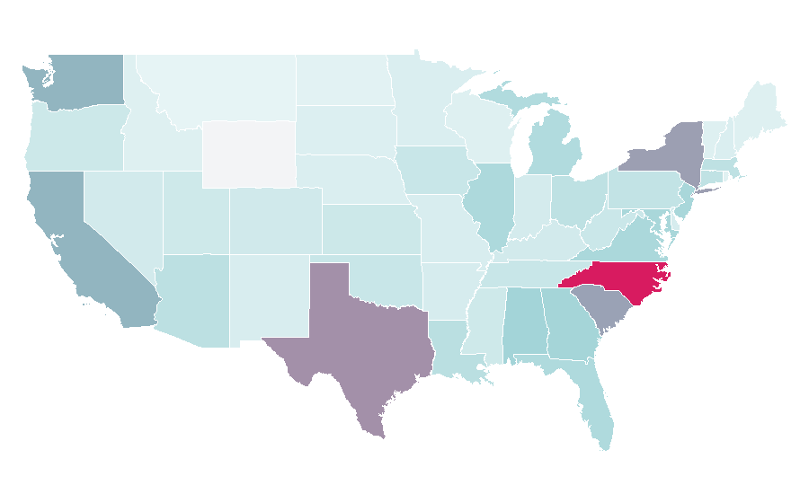 Affinity by region — Clutch (band), United States
