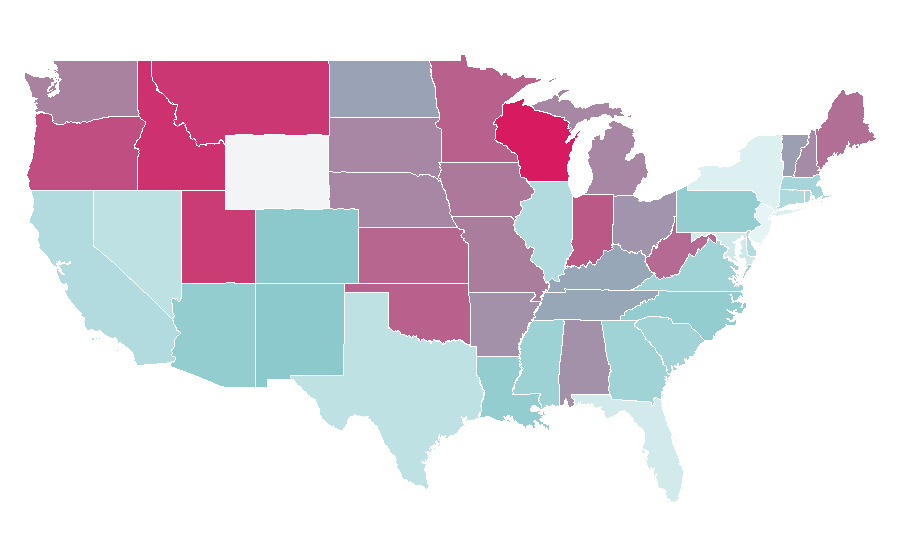 Affinity by region — CNC router, United States