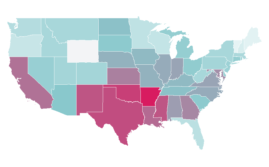 Affinity by region — Coach Carter, United States