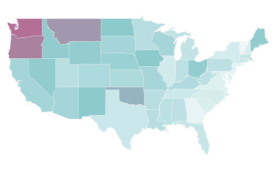Affinity by region — Coast to Coast AM, United States