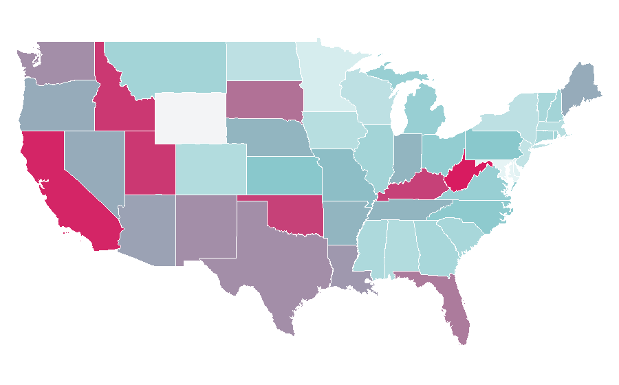 Affinity by region — Cockatoo, United States