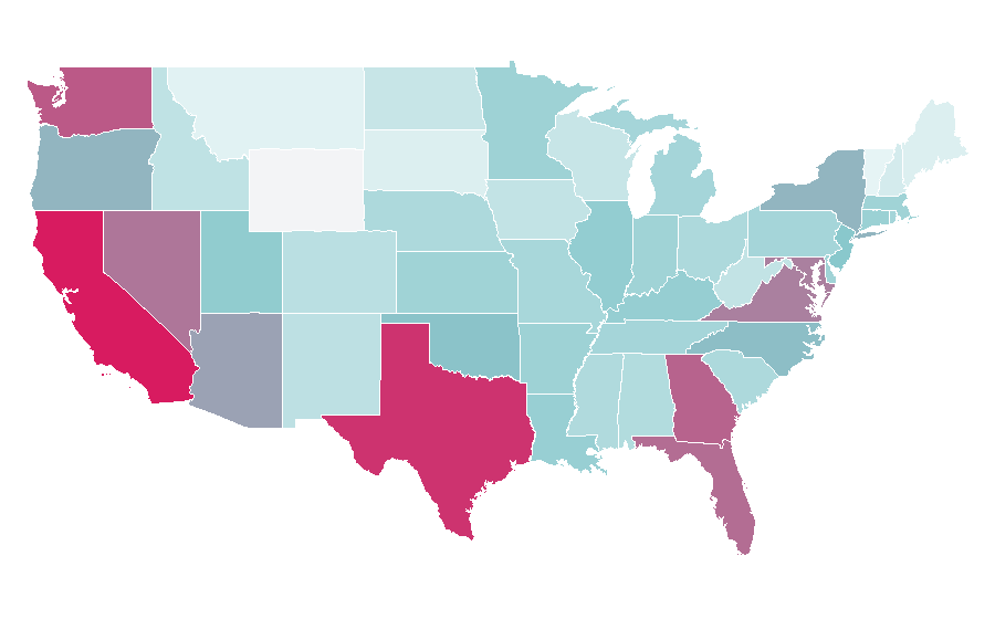 Affinity by region — Code Geass, United States
