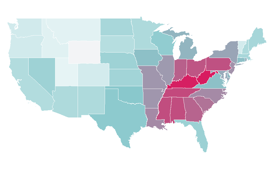 Affinity by region — Cody Rhodes, United States