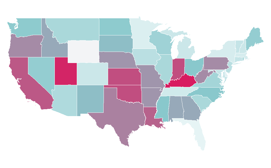 Affinity by region — Coffins, United States