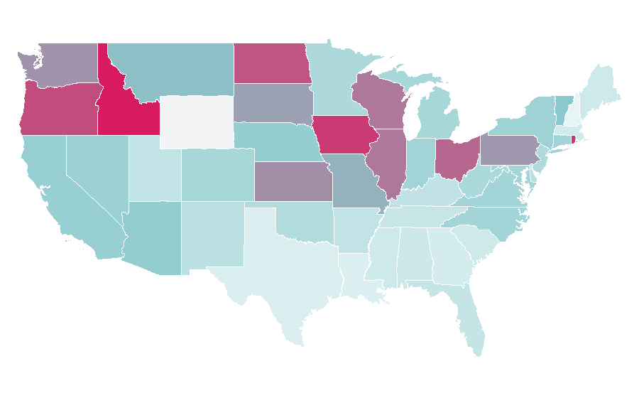 Affinity by region — Colin Cowherd, United States