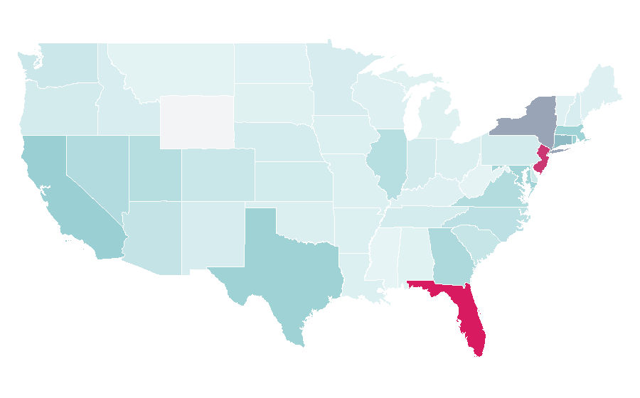 Affinity by region — Colombia national football team, United States