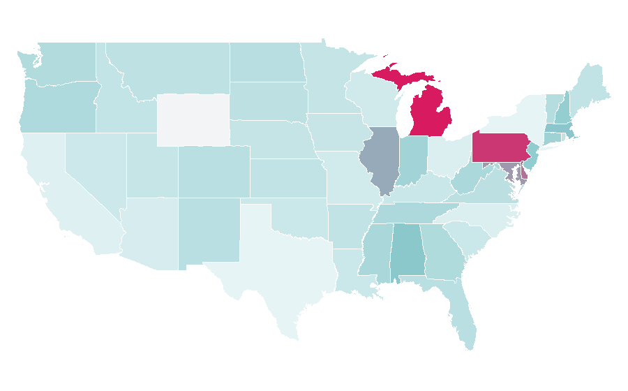 Affinité par région — Comcast Cable, États-Unis