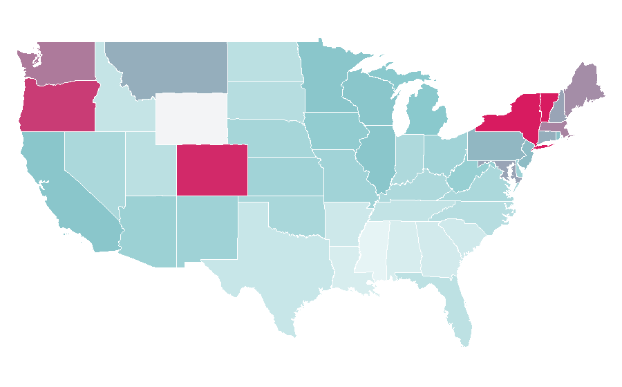 Affinity by region — Comedy Central, United States