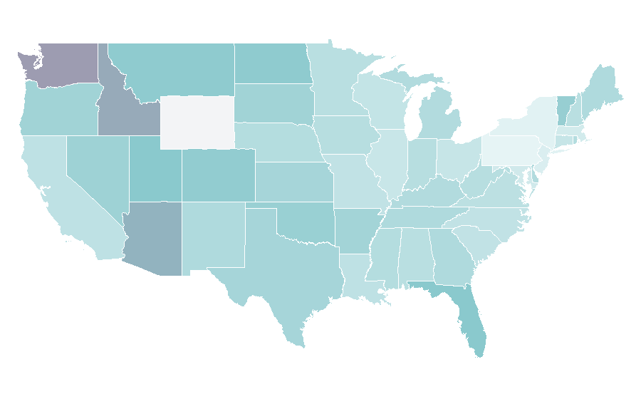 Affinity by region — Commercial pilot license, United States