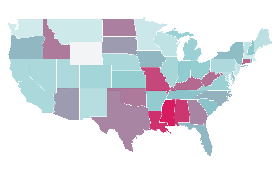 Affinity by region — Community service, United States