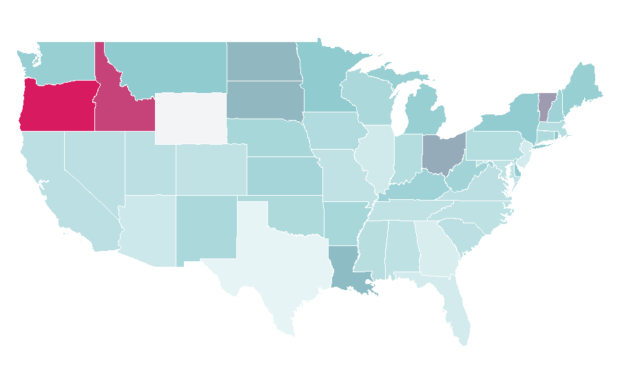 Affinity by region — Companion dog, United States