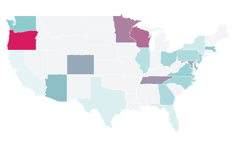 Affinity by region — Compassion Over Killing, United States