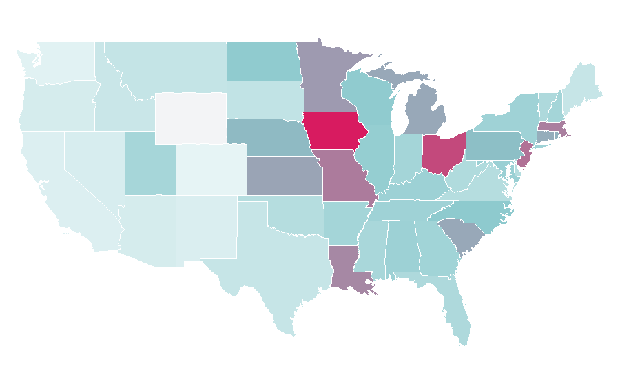 Affinity by region — Competitive dance, United States