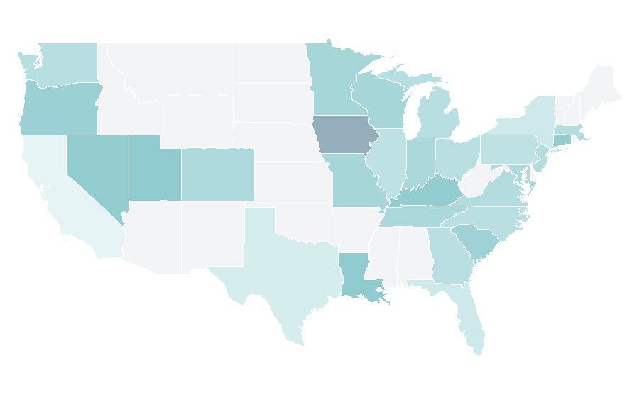 Affinity by region — Competitive examination, United States