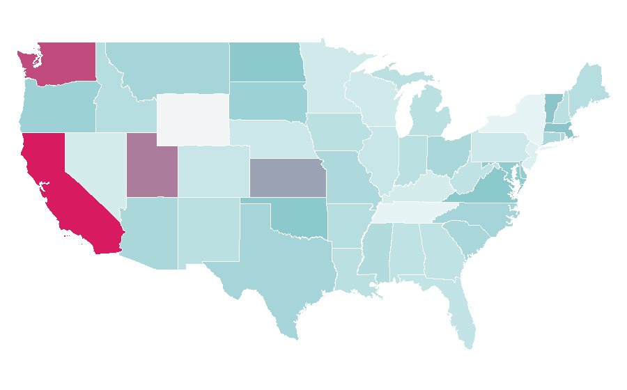 Affinity by region — Composite material, United States