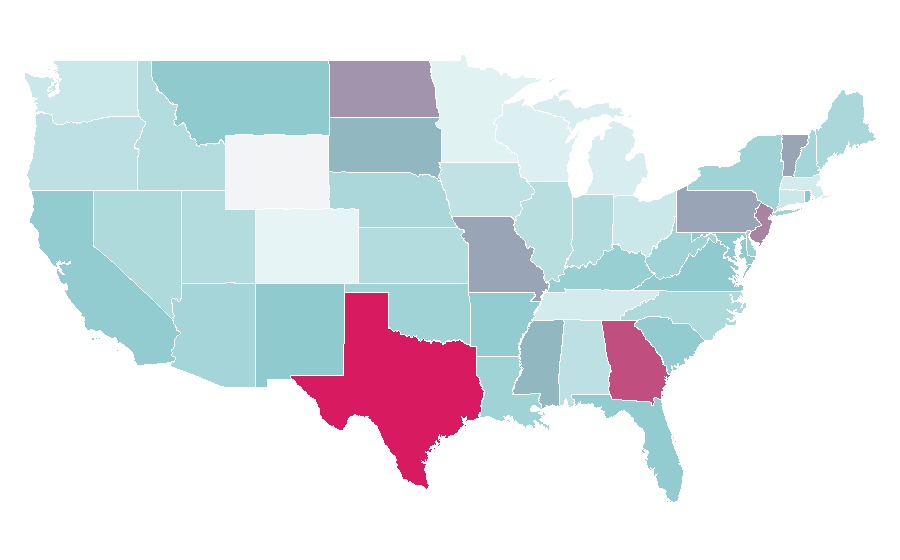 Afinidad por región — Computer animation, Estados Unidos