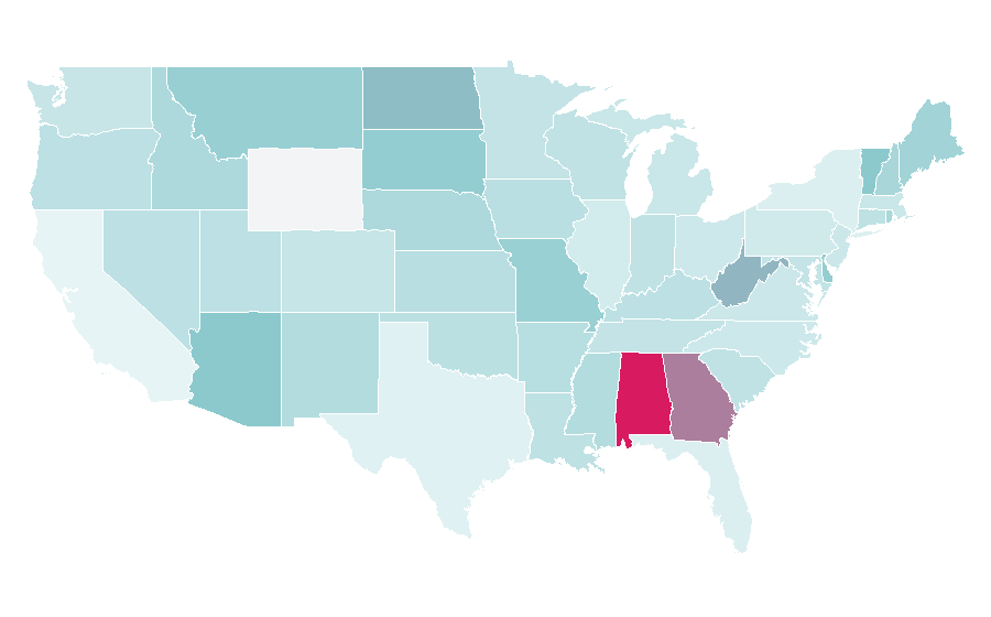 Affinity by region — Computer data storage, United States