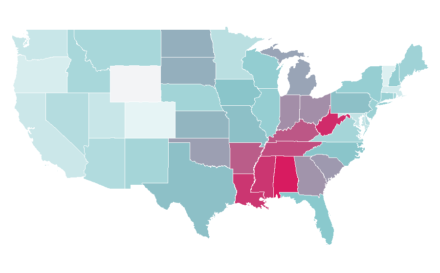 Affinity by region — Computer desk, United States