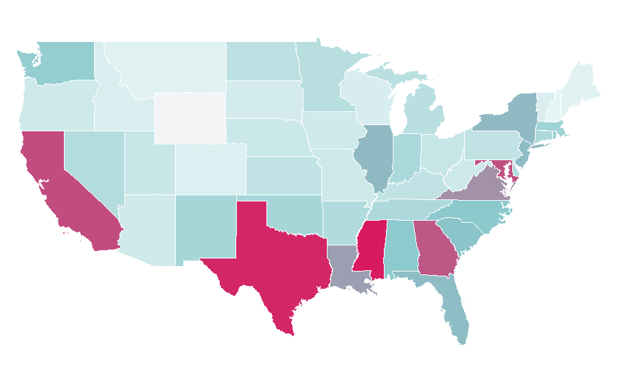 Affinité par région — Computer engineering, États-Unis