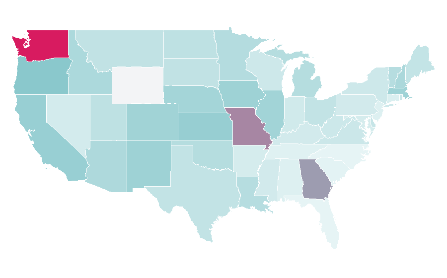 Affinity by region — Computer recycling, United States