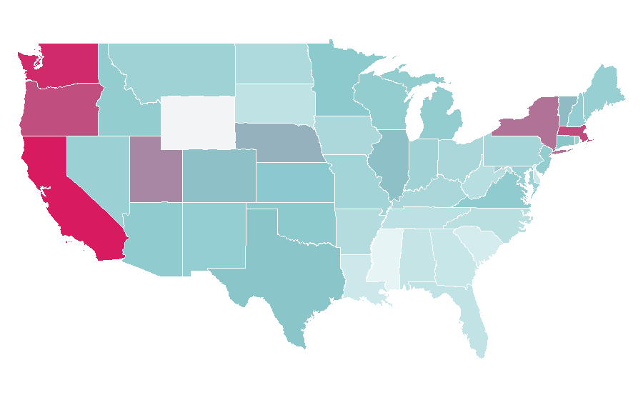 Affinity by region — Conan (talk show), United States