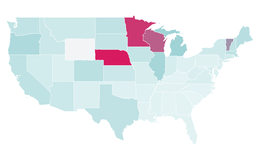 Affinity by region — Concordia University, United States