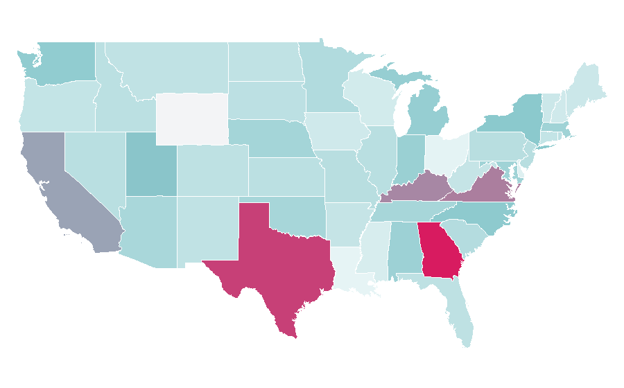 Affinity by region — Confucianism, United States
