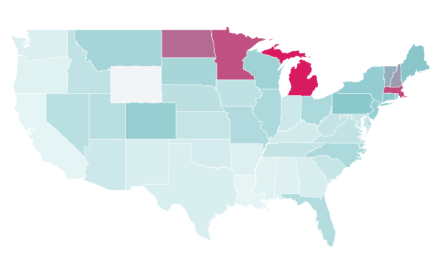 Affinity by region — Connor Hellebuyck, United States