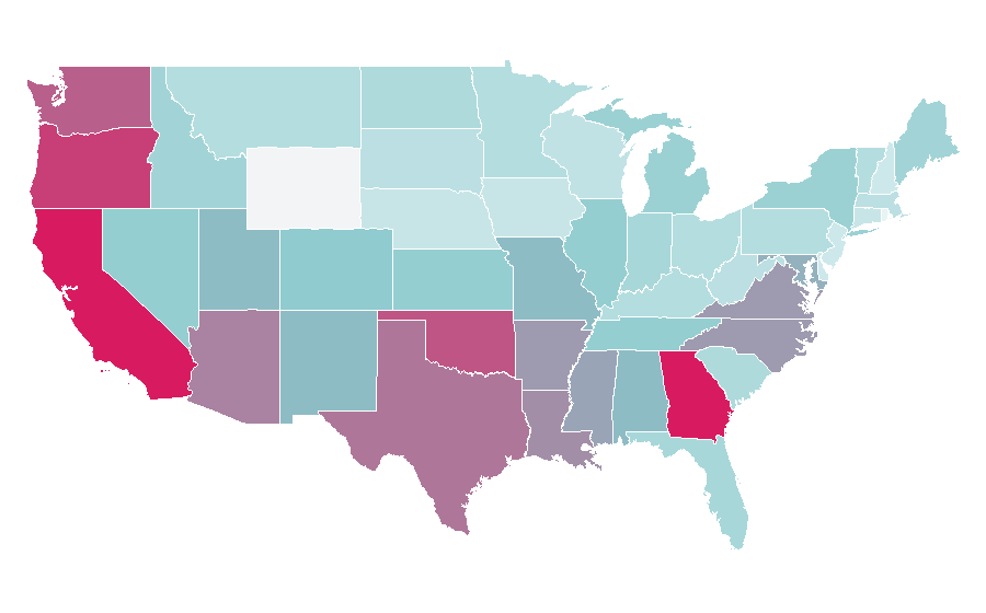 Affinité par région — Consciousness, États-Unis