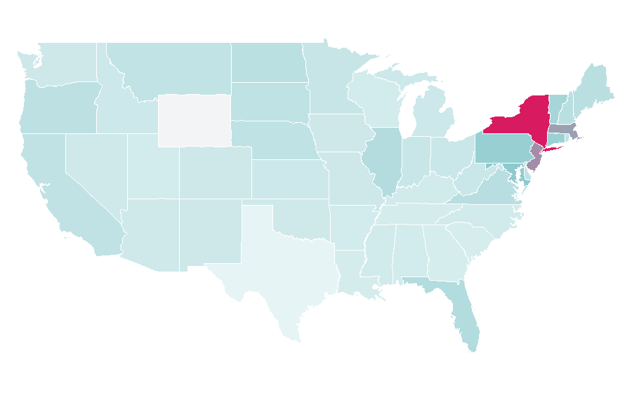 Affinity by region — Conservative Judaism, United States