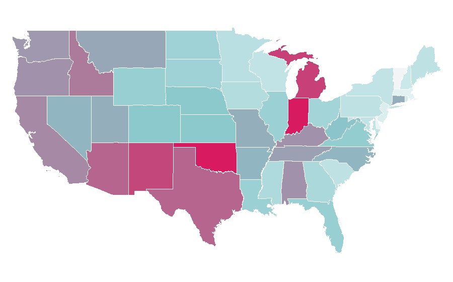 Affinity by region — Constantine (film), United States