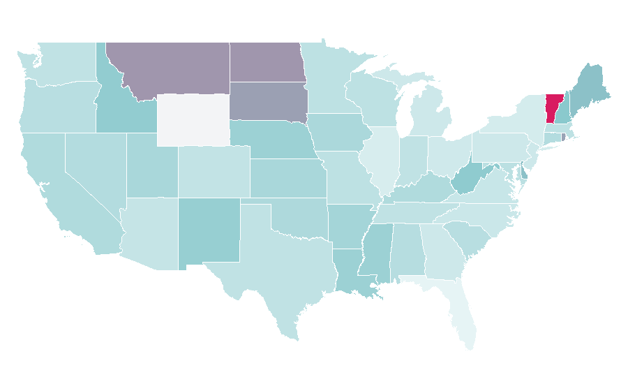 Affinity by region — Contemporary ballet, United States